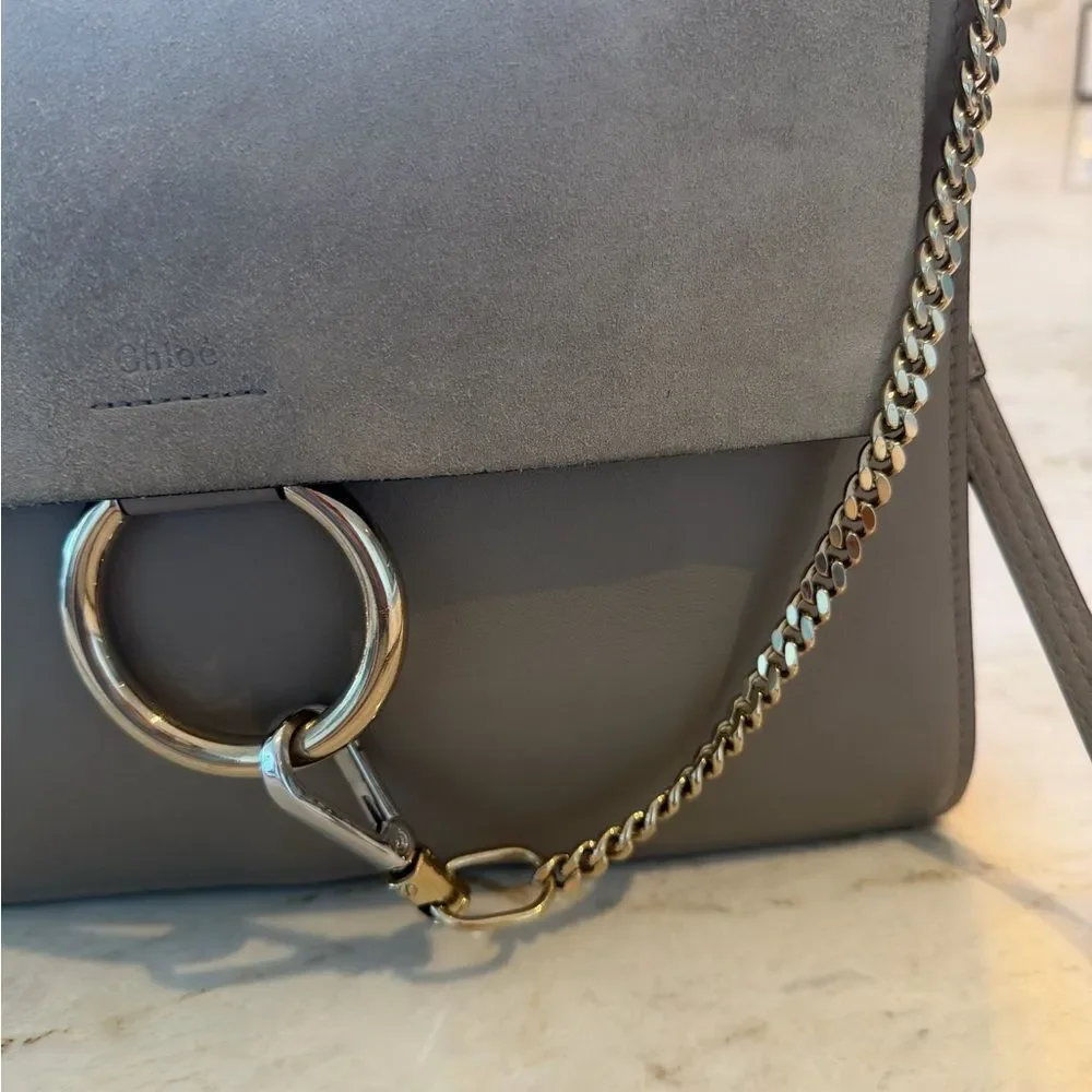 Chloe Leather and Suede Shoulder or Crossbody Handbag